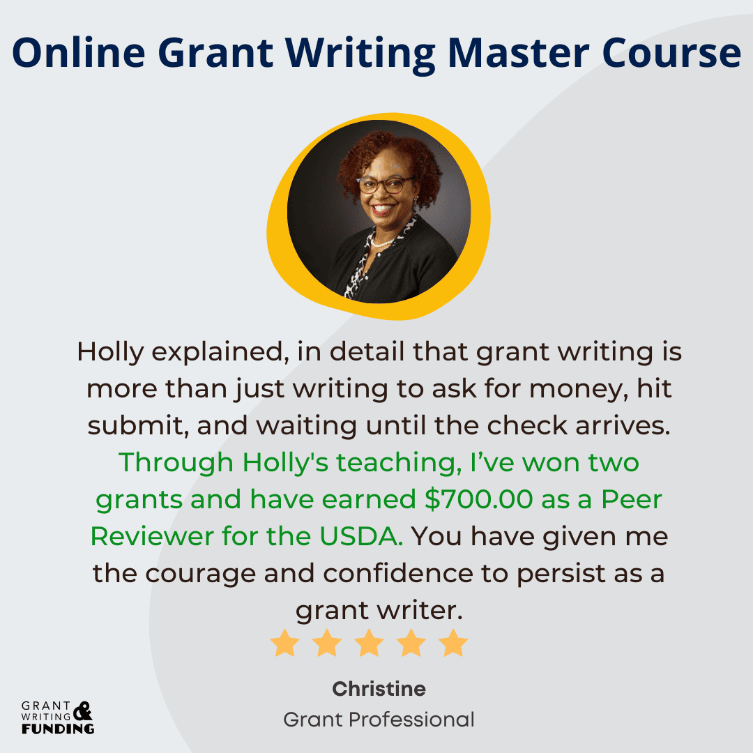 online grant writer course got money