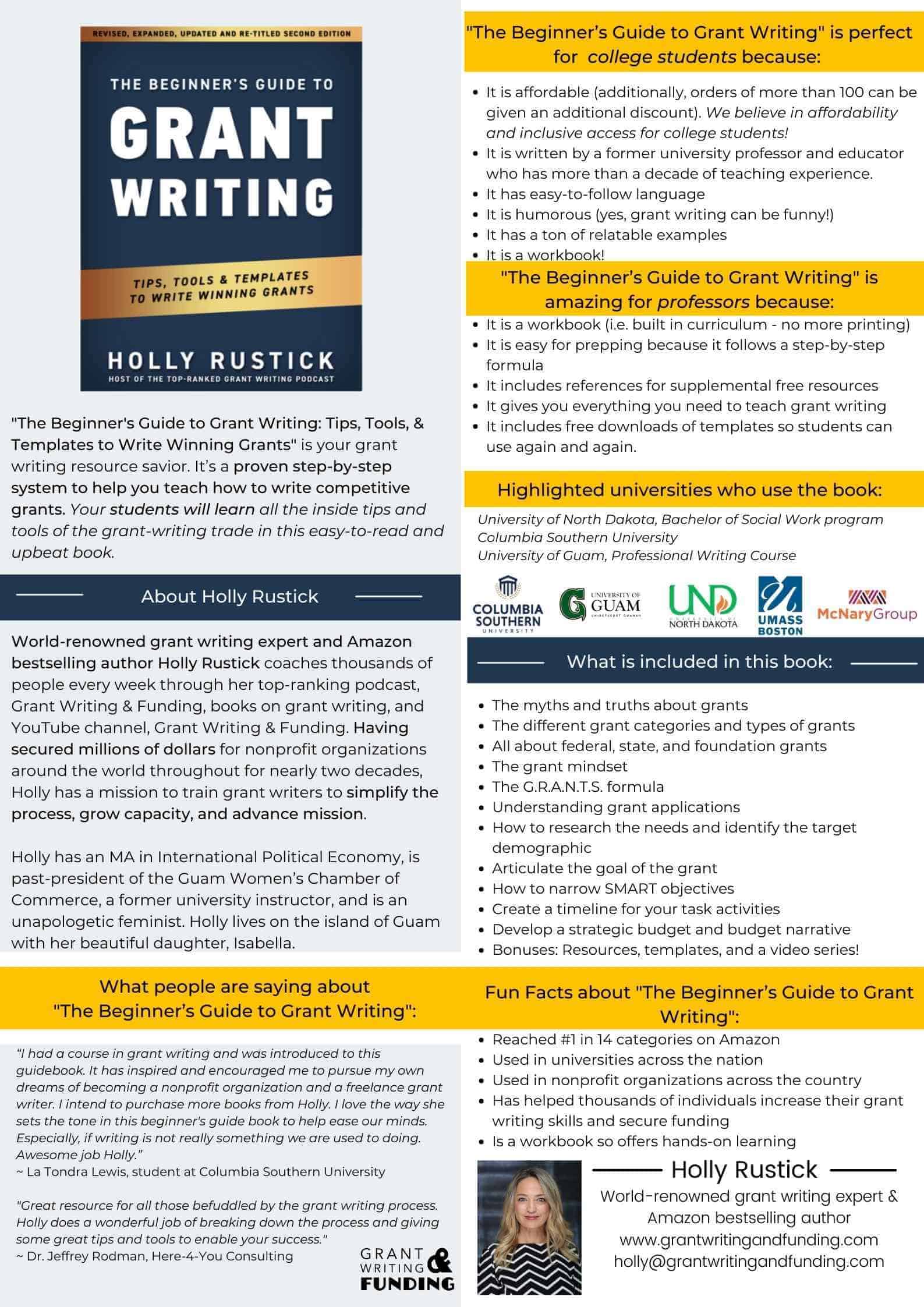 Grant Writing Book: The Beginner's Guide To Grant Writing (Holly Rustick)