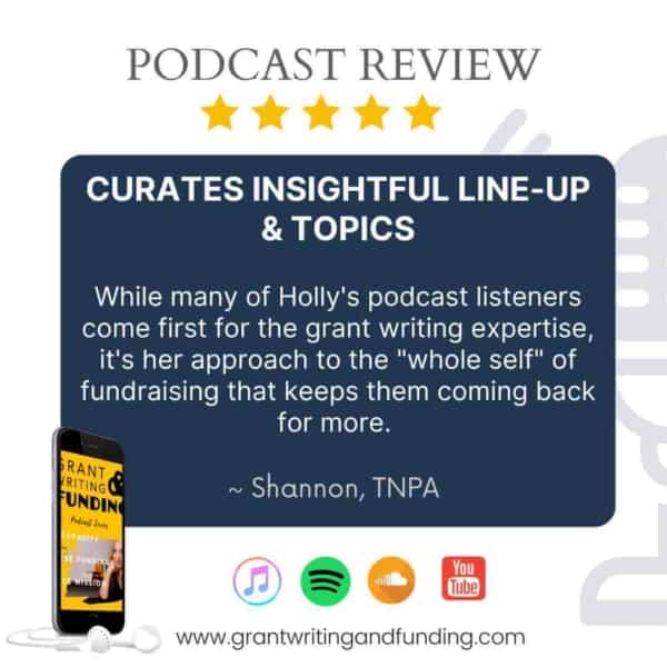 writing podcast for grants
