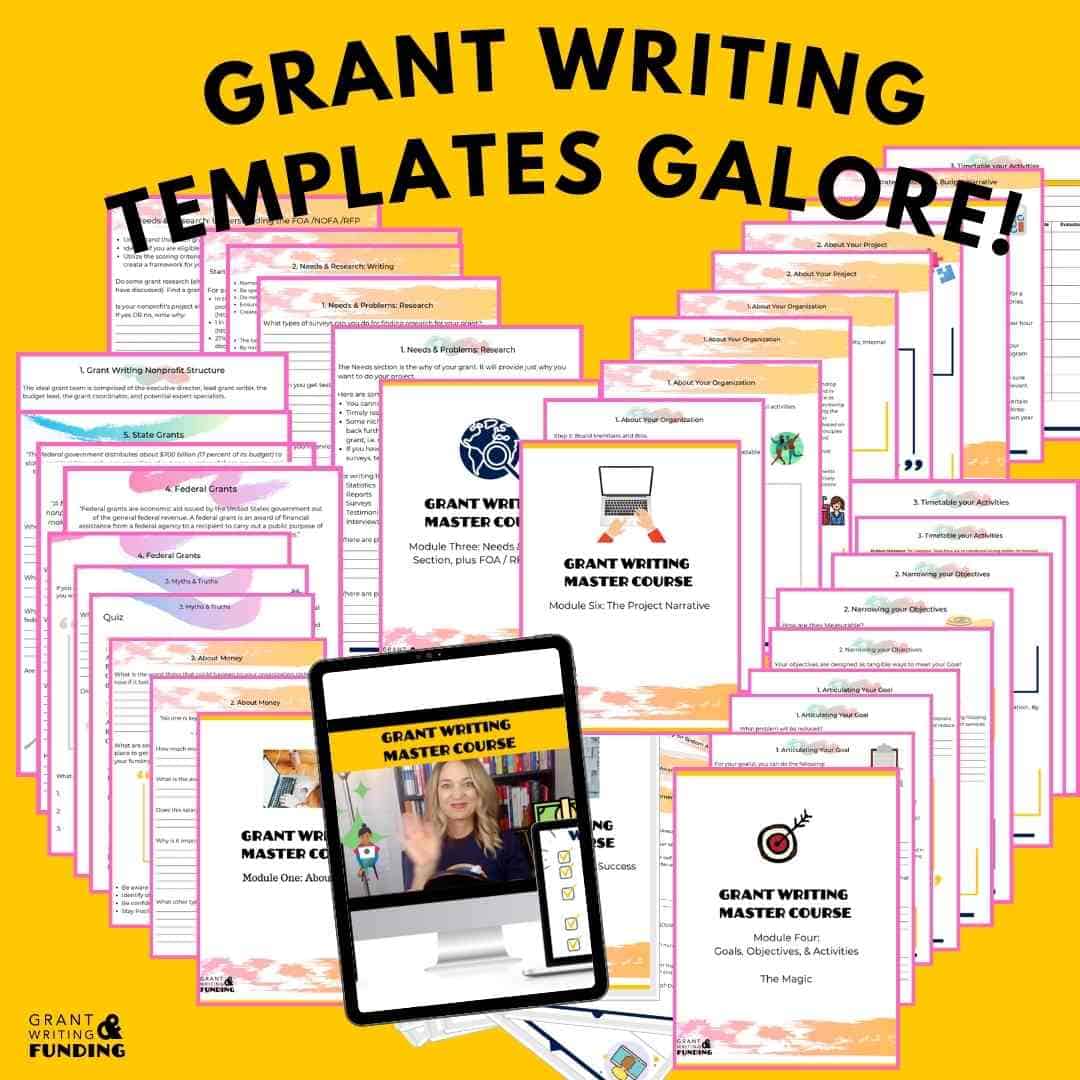 templates to write grants